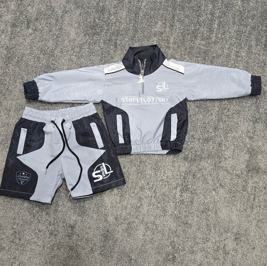 Kids Street Lottery 90’s Windbreaker Set - Grey