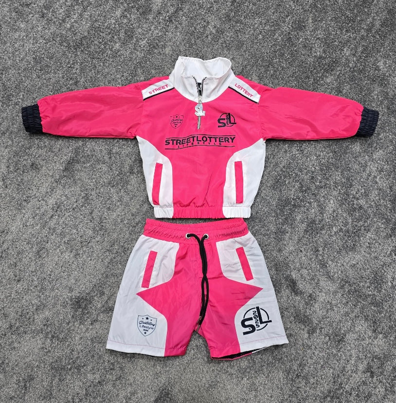 Kids Street Lottery 90’s Windbreaker Set - Pink
