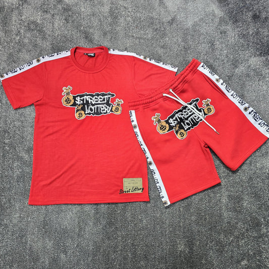 Red shorts set