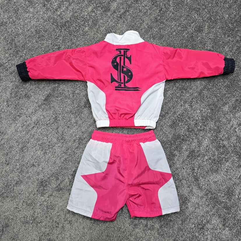 Kids Street Lottery 90’s Windbreaker Set - Pink