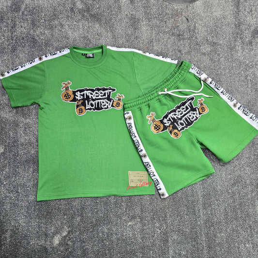 Green shorts set