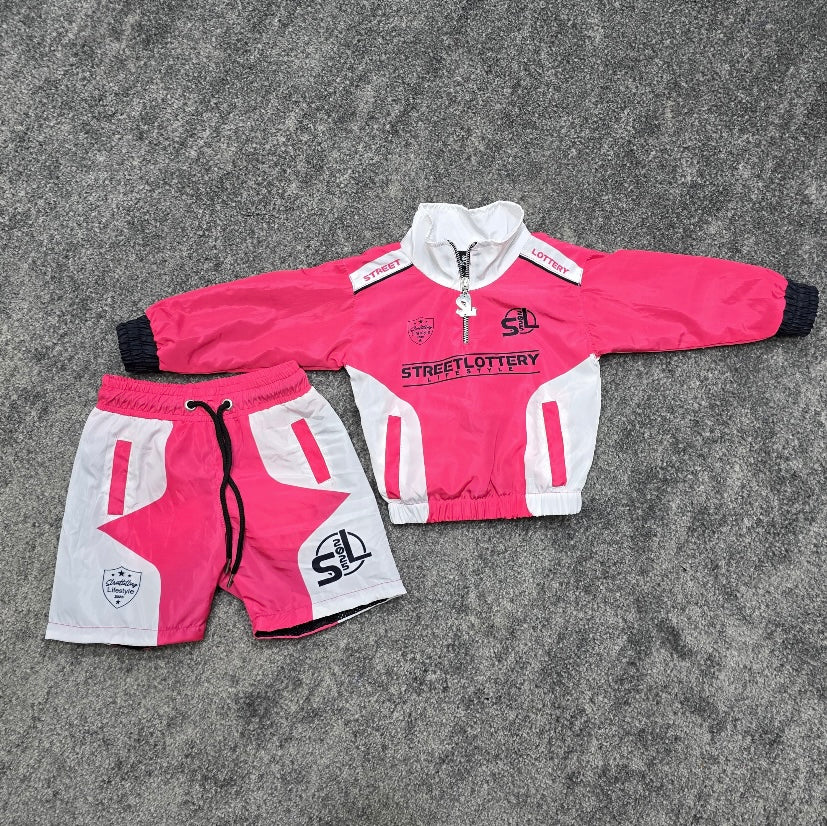 Kids Street Lottery 90’s Windbreaker Set - Pink