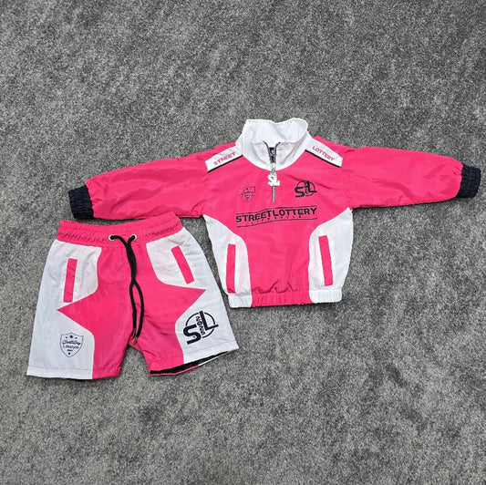 Kids Street Lottery 90’s Windbreaker Set - Pink