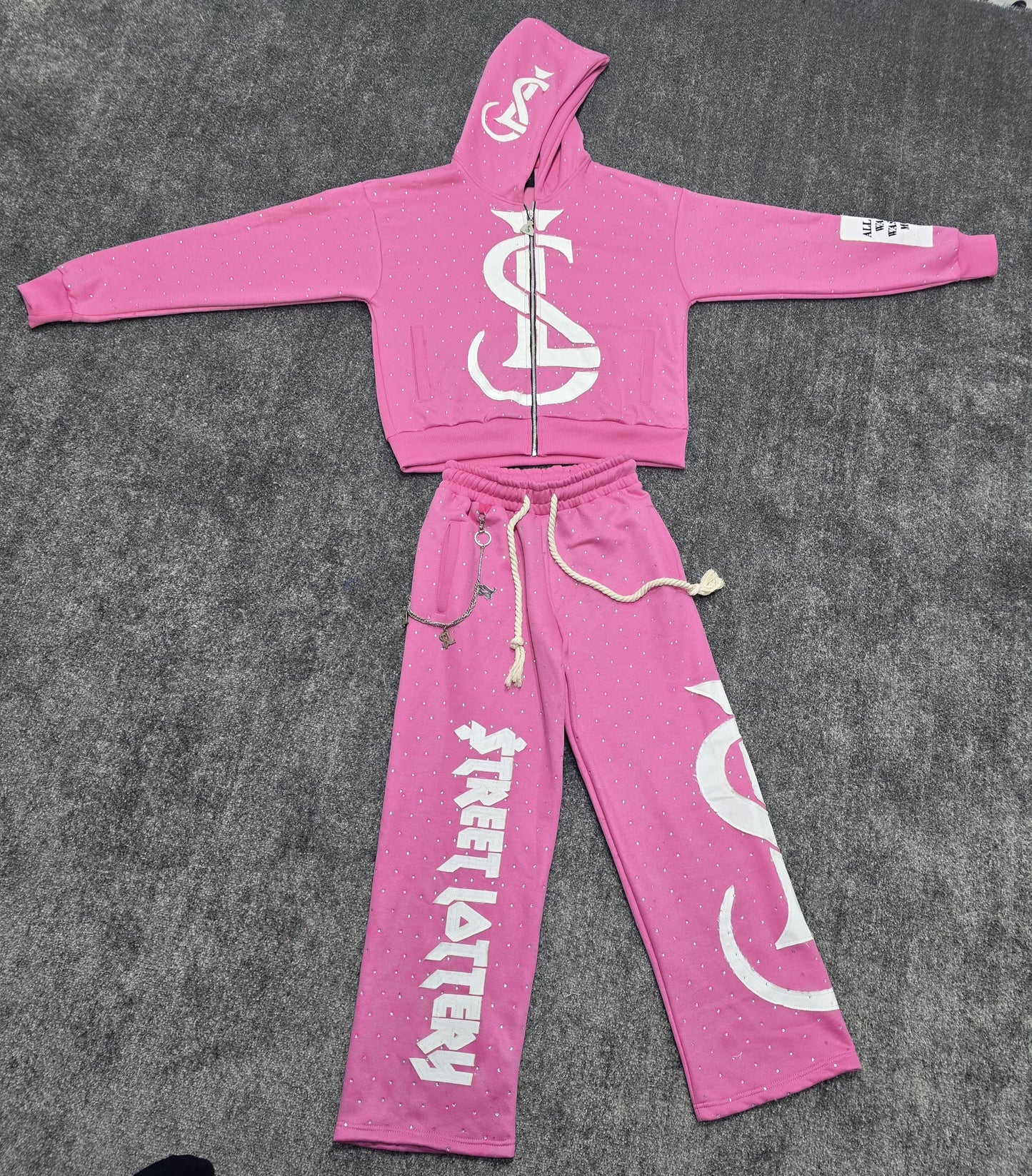 Pink $L Rhinestone Set💎🏚️